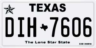 TX license plate DIH7606