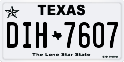 TX license plate DIH7607