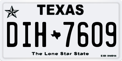 TX license plate DIH7609