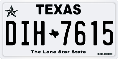TX license plate DIH7615