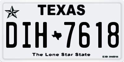 TX license plate DIH7618