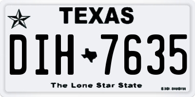 TX license plate DIH7635