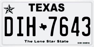 TX license plate DIH7643