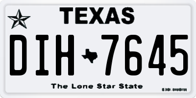 TX license plate DIH7645