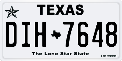 TX license plate DIH7648