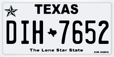 TX license plate DIH7652