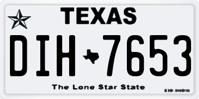 TX license plate DIH7653