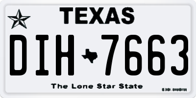 TX license plate DIH7663