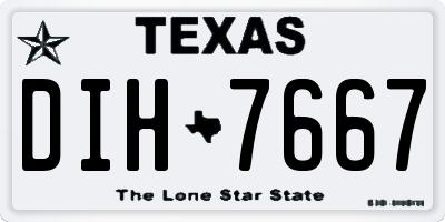 TX license plate DIH7667