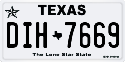 TX license plate DIH7669
