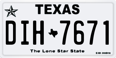 TX license plate DIH7671