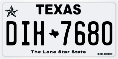 TX license plate DIH7680