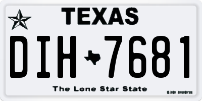 TX license plate DIH7681
