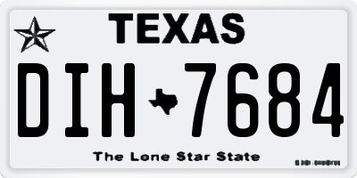 TX license plate DIH7684