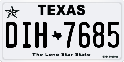 TX license plate DIH7685
