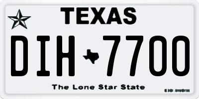 TX license plate DIH7700