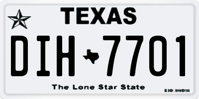 TX license plate DIH7701