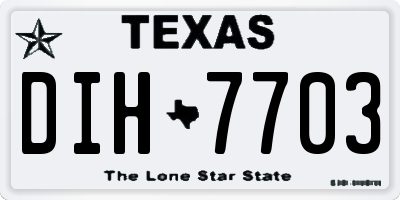 TX license plate DIH7703