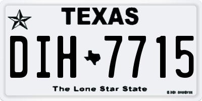 TX license plate DIH7715