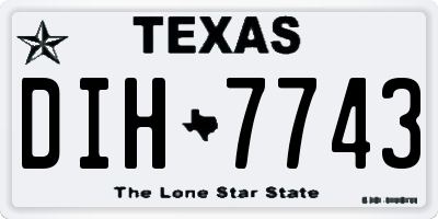 TX license plate DIH7743