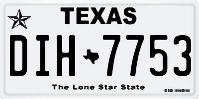 TX license plate DIH7753