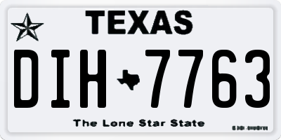 TX license plate DIH7763