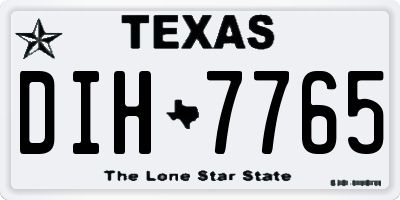TX license plate DIH7765