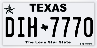 TX license plate DIH7770