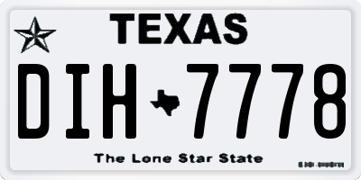 TX license plate DIH7778