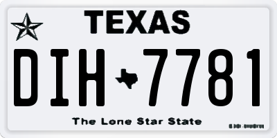 TX license plate DIH7781