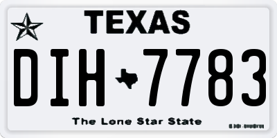 TX license plate DIH7783