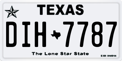 TX license plate DIH7787