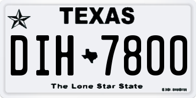 TX license plate DIH7800