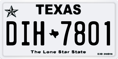 TX license plate DIH7801