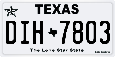 TX license plate DIH7803