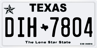 TX license plate DIH7804