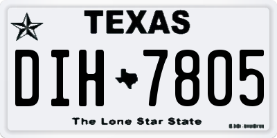 TX license plate DIH7805