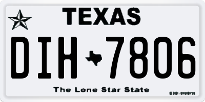 TX license plate DIH7806