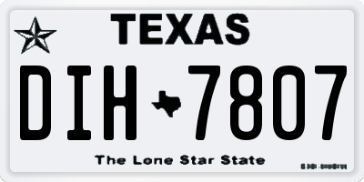 TX license plate DIH7807