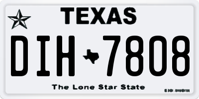 TX license plate DIH7808