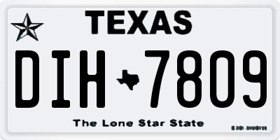 TX license plate DIH7809