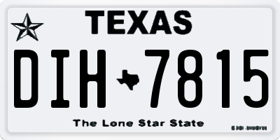 TX license plate DIH7815