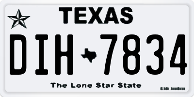 TX license plate DIH7834