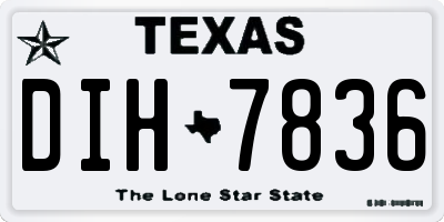TX license plate DIH7836