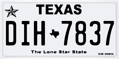 TX license plate DIH7837