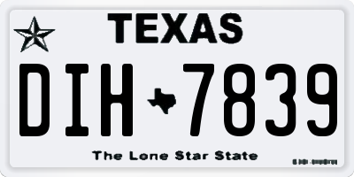 TX license plate DIH7839