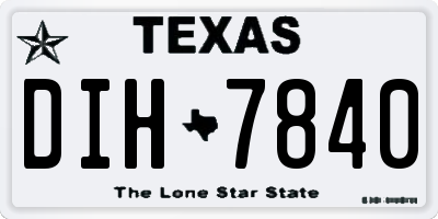 TX license plate DIH7840