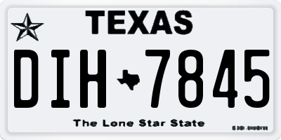TX license plate DIH7845
