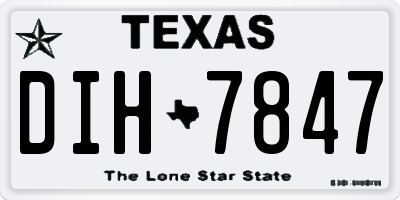 TX license plate DIH7847