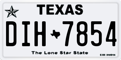 TX license plate DIH7854